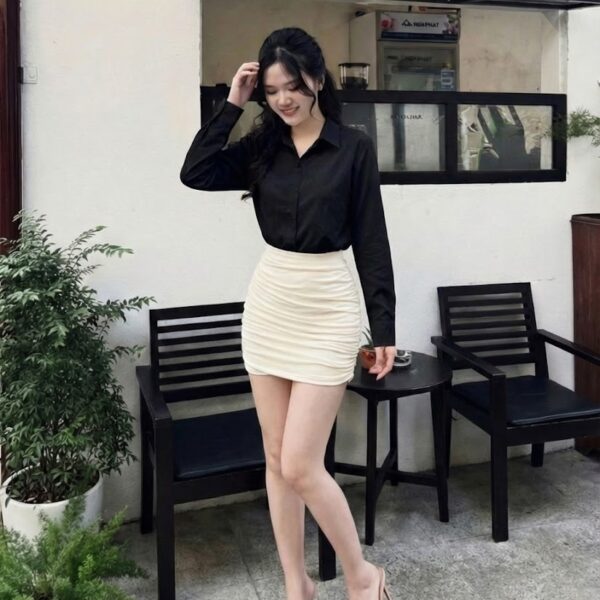 sơ mi đen công sở